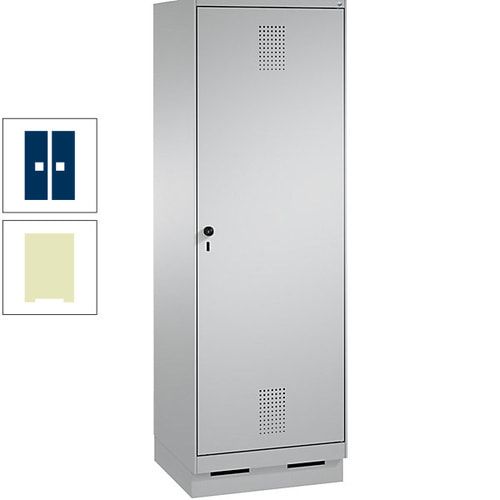 Doppel-Spind, Garderobenschrank, 1 Tür für 2 Abteile a 300 mm, Korpus anthrazitgrau, Türen anthrazitgrau, 1.800 x 600 x 500 mm (HxBxT)