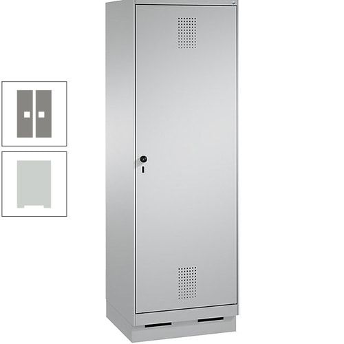Doppel-Spind, Garderobenschrank, 1 Tür für 2 Abteile a 300 mm, Korpus anthrazitgrau, Türen anthrazitgrau, 1.800 x 600 x 500 mm (HxBxT)