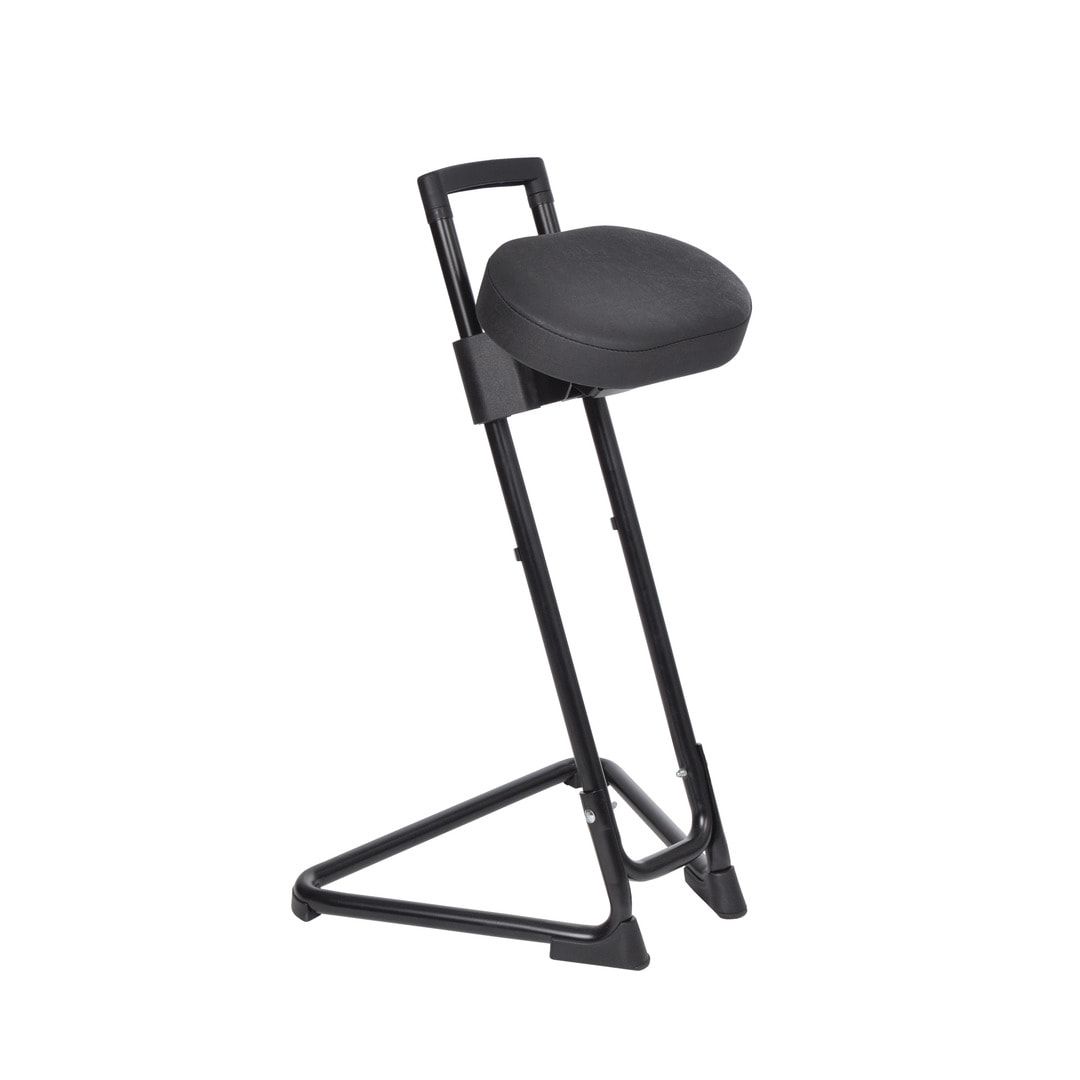 Ergonomische Stehhilfe - höhenverstellbar 60 bis 85 cm - Sitz Kunstleder, atollblau - Gestell schwarz