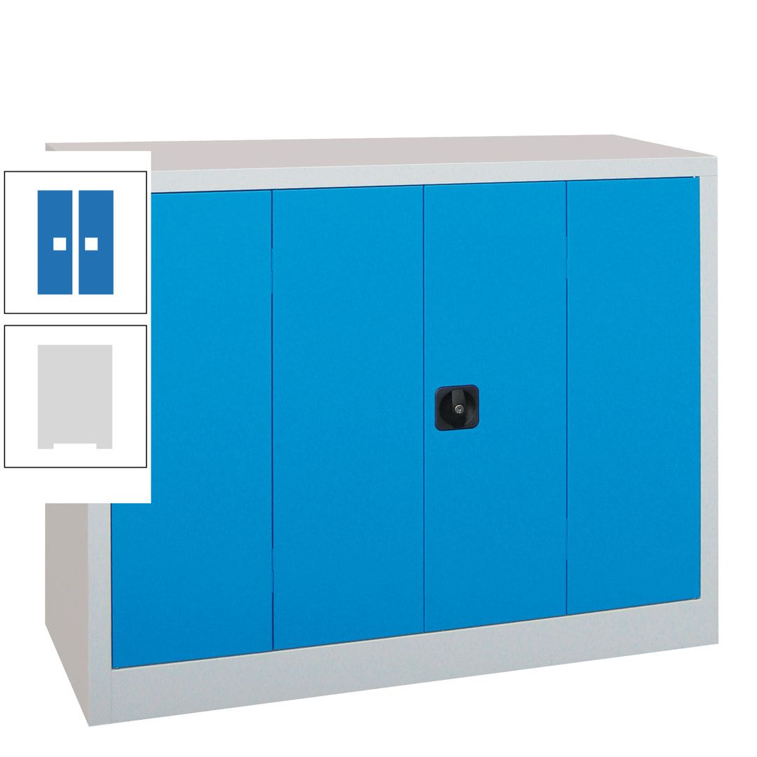 Falttürenschrank - 1.000x1.200x400 mm (HxBxT) - 2 Einlegeböden, gepulvert - Zylinderschloss - anthrazitgrau