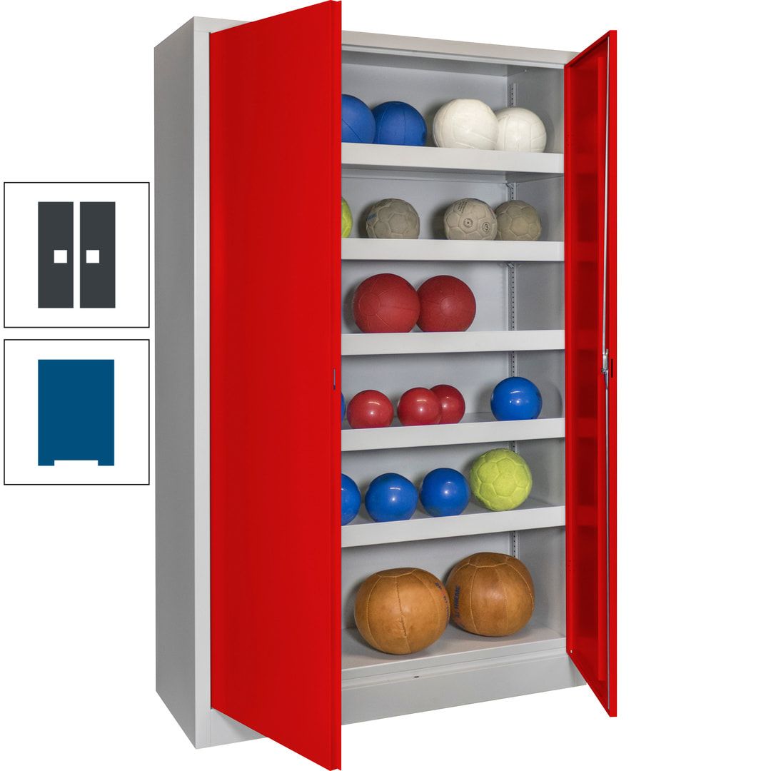 Ballschrank - Vollblechtüren - 5 Böden - 1.950x1.200x500 mm (HxBxT) - anthrazitgrau