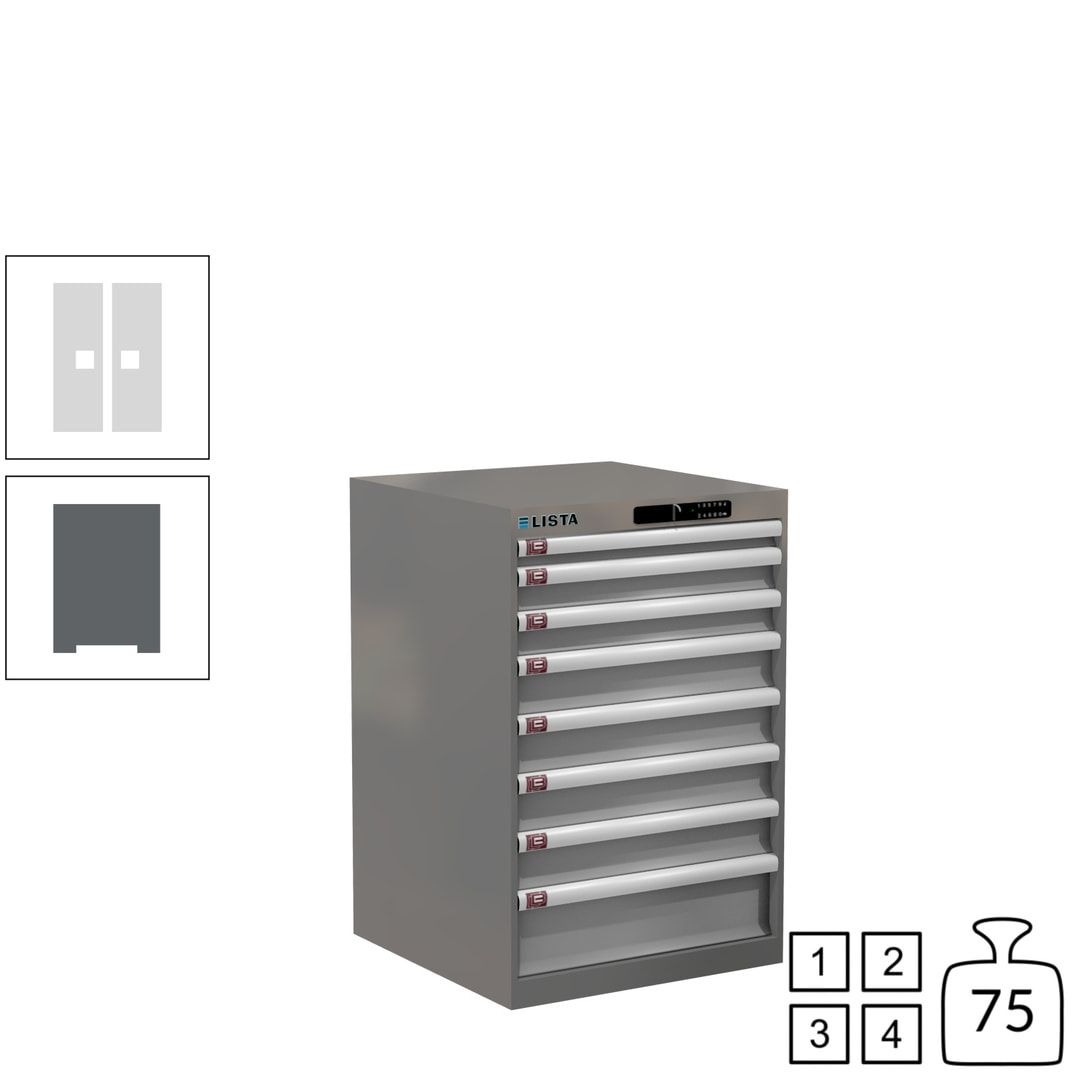 Lista Schubladenschrank - 14.250.010 - 850x564x572 mm (HxBxT) - 8 Schubladen - 75 kg - Key Lock - lichtblau (RAL 5012)