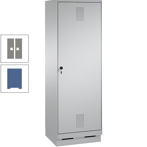 Doppel-Spind, Garderobenschrank, 1 Tür für 2 Abteile a 300 mm, Korpus anthrazitgrau, Türen anthrazitgrau, 1.800 x 600 x 500 mm (HxBxT)