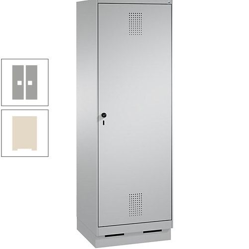 Doppel-Spind, Garderobenschrank, 1 Tür für 2 Abteile a 300 mm, Korpus anthrazitgrau, Türen anthrazitgrau, 1.800 x 600 x 500 mm (HxBxT)