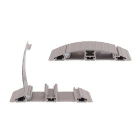 Alu Kabelbrücke - Kabelabdeckung - Bodenkabelschutz - Kabelschutz - silber - aufklappbar - Höhe 20 mm - Länge wählbar