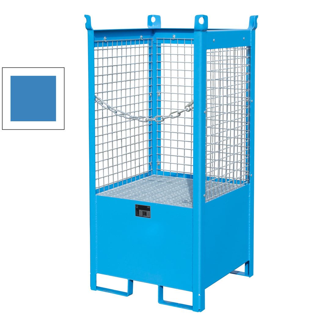 Fass-Stapelpalette - für 1 x 200-l-Fass - Volumen 210 l - 1.590 x 760 x 760 mm (HxBxT) - Drahtgitterwände - feuerrot