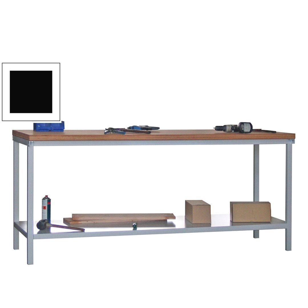 Werkbank mit Ablageboden - 900 x 2.000 x 700 mm (HxBxT) - Traglast 1.400 kg - anthrazitgrau