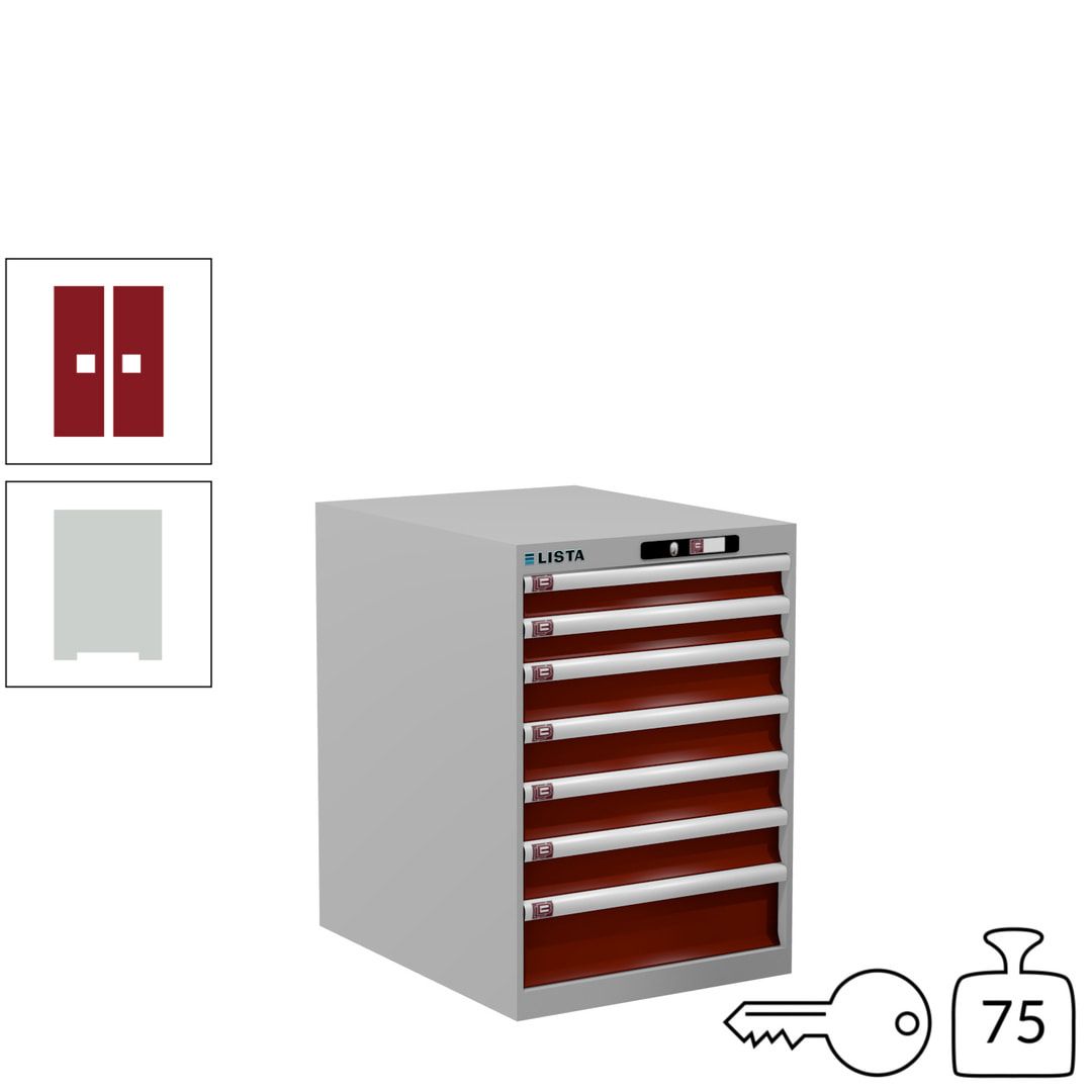 Lista Schubladenschrank - 14.367.010 - 800x564x725 mm (HxBxT) - 7 Schubladen - 75 kg - Key Lock - lichtblau (RAL 5012)