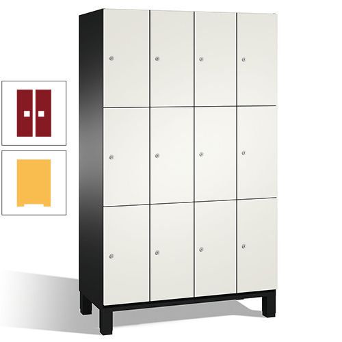 Fächerschrank, Stahlschrank, 12 Fächer, Türöffnungsbegrenzer, mit Füßen, Korpus lichtgrau, Tür anthrazitgrau, 1.980 x 1.200 x 525 mm (HxBxT)
