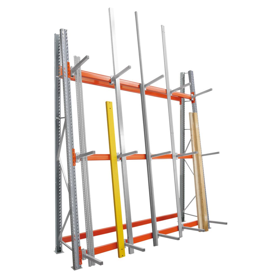 Vertikalregal ARTUS - Anbauregal - Vertikallast 1.200 kg - 3.500 x 2.700 x 1.000 mm (HxBxT) - Profillagerregal
