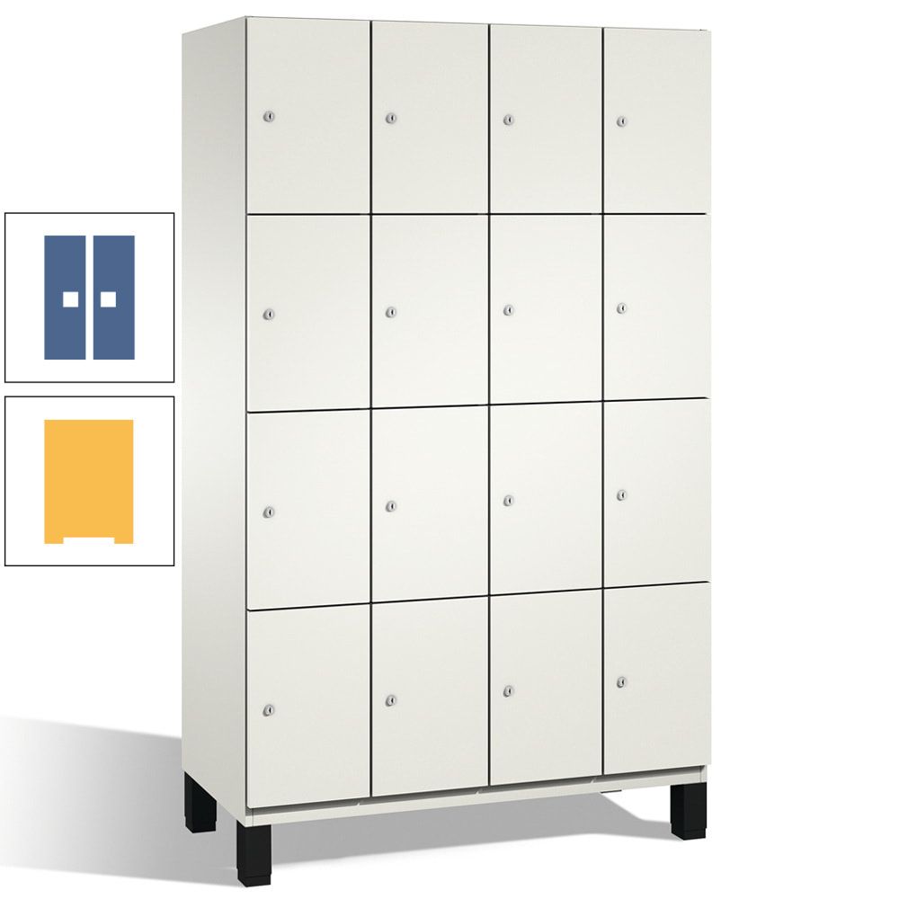 Fächerschrank, Stahlschrank, 16 Fächer, Türöffnungsbegrenzer, mit Füßen, Korpus lichtgrau, Tür anthrazitgrau, 1.980 x 1.200 x 525 mm (HxBxT)