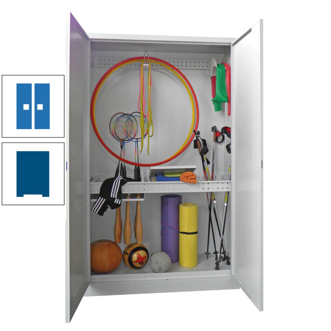 Sportschrank - Vollblechtüren - Variante 1 - 1.950x1.200x500 mm (HxBxT) - anthrazitgrau