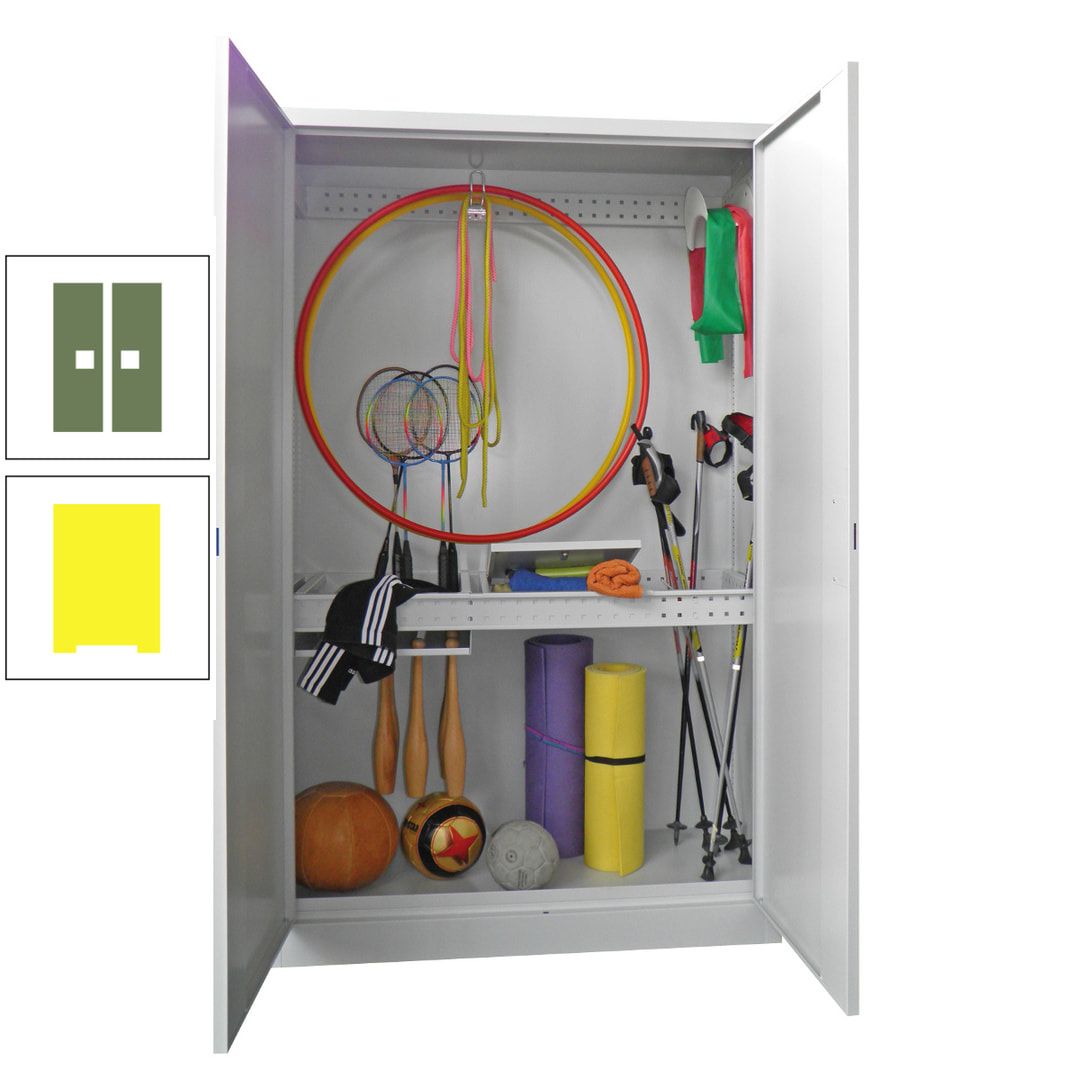 Sportschrank - Vollblechtüren - Variante 1 - 1.950x1.200x500 mm (HxBxT) - anthrazitgrau