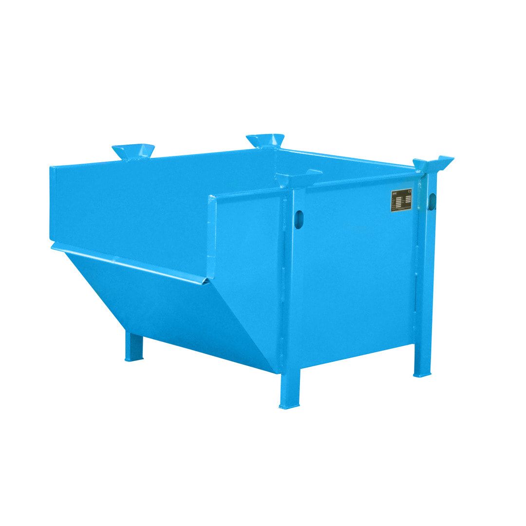 Materialbehälter - 500 l Volumen - Tragkraft 1.000 kg - stapel- und kranbar - feuerrot