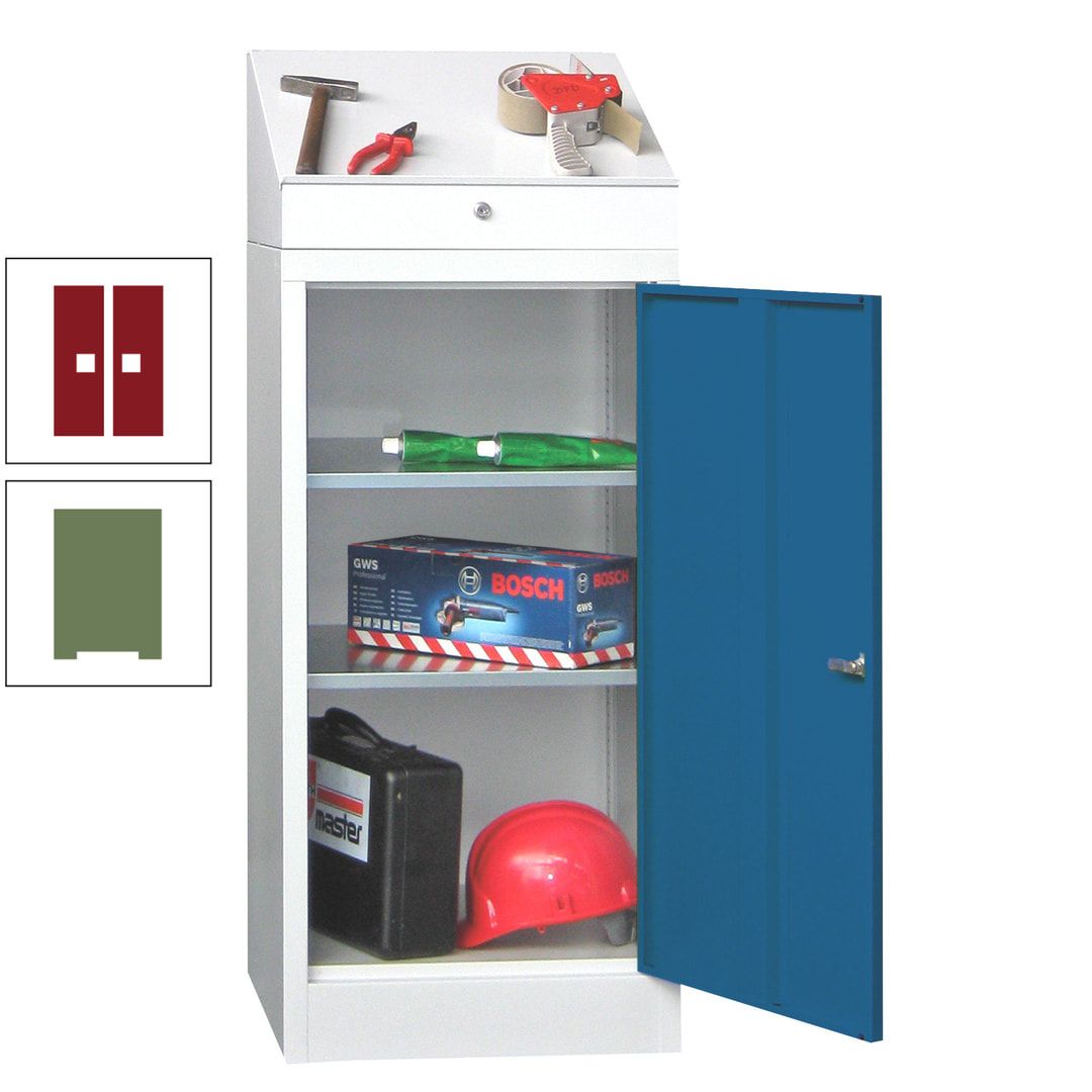 Stehpult mit Schrank - Vollblechtür - Zylinderschloss - 1.270x500x500 mm (HxBxT) - anthrazitgrau