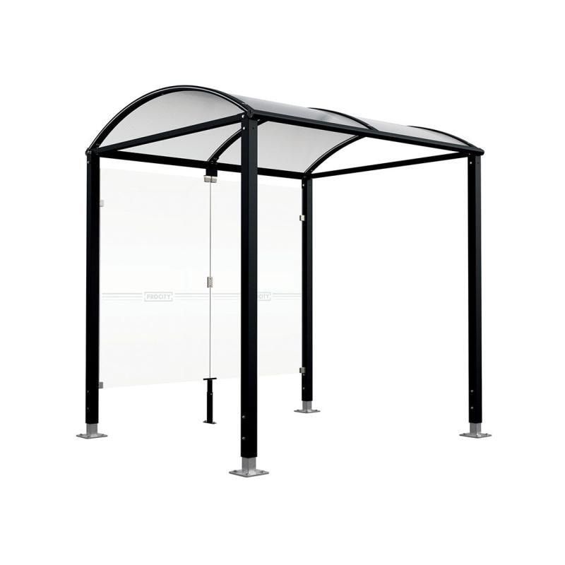 Fahrradunterstand, Fahrradüberdachung, Erweiterung, ESG, 2.635 x 2.500 x 2.090 mm (HxBxT), Bodenplatten, höhenverstellbar, Farbe enzianblau