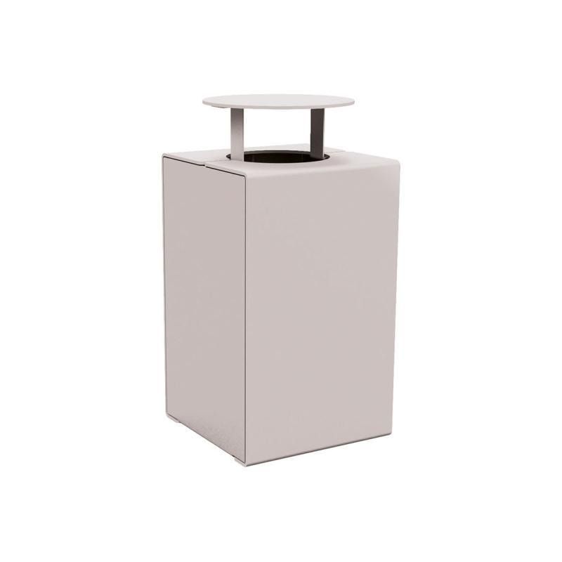 Abfalleimer aus Stahl - 120 l - 950 x 450 x 450 mm (HxBxT) - mit Deckel - Verankerungsstäbe - Farbe enzianblau