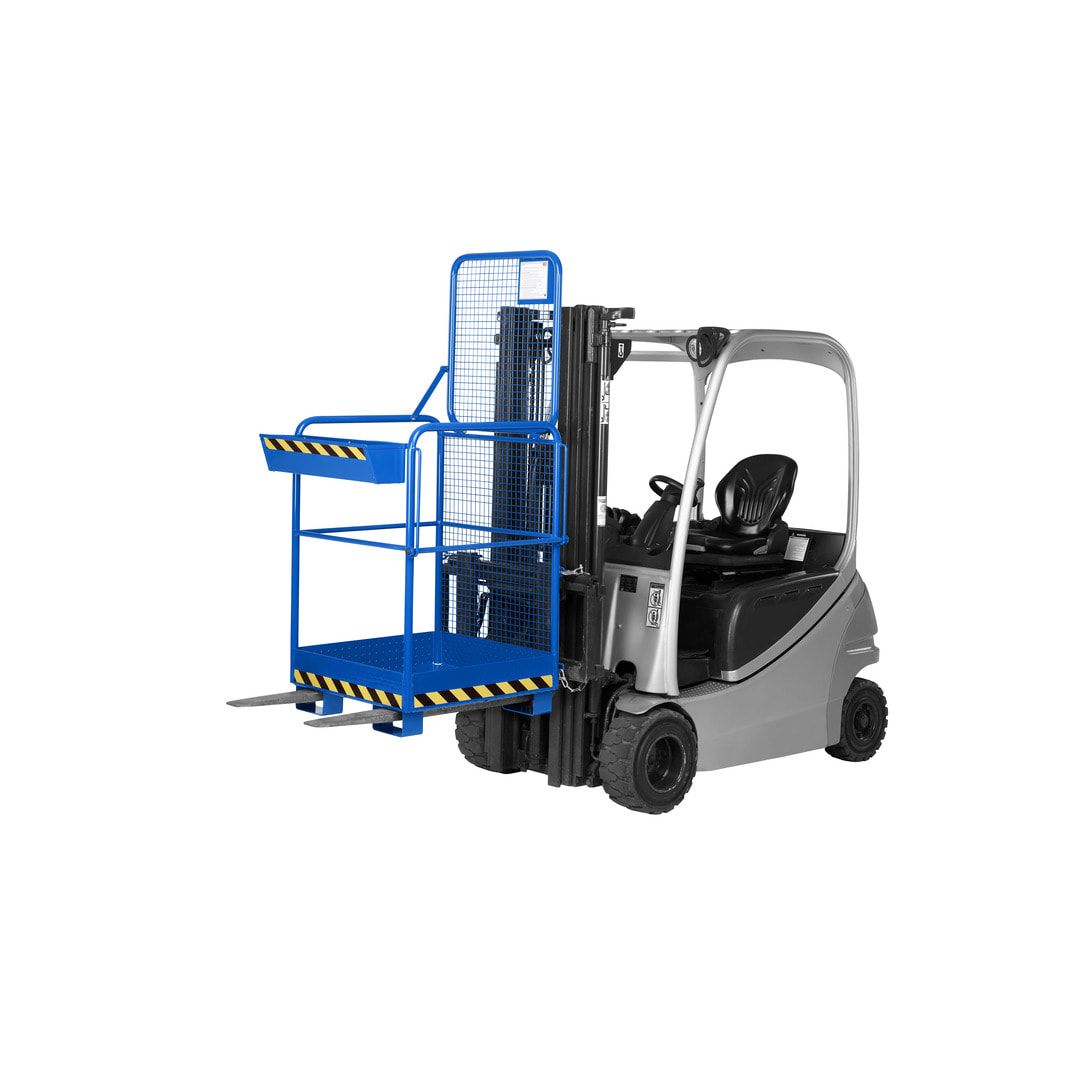 Arbeitsbühne für Stapler und Frontlader - Arbeitskorb - Montagebühne - Traglast 240 kg - 1.900 x 800 x 800 mm - anthrazitgrau