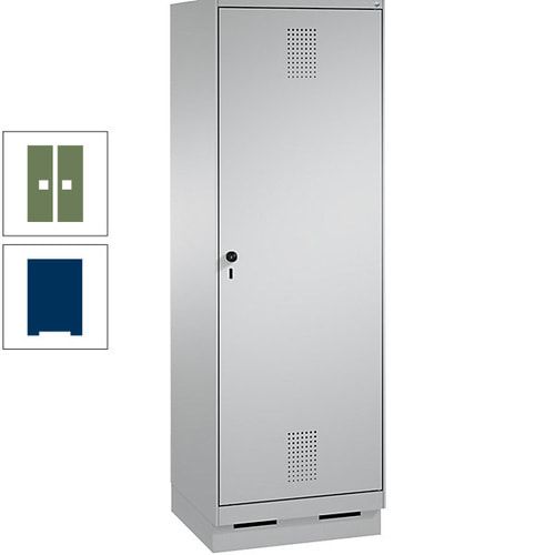 Doppel-Spind, Garderobenschrank, 1 Tür für 2 Abteile a 300 mm, Korpus anthrazitgrau, Türen anthrazitgrau, 1.800 x 600 x 500 mm (HxBxT)