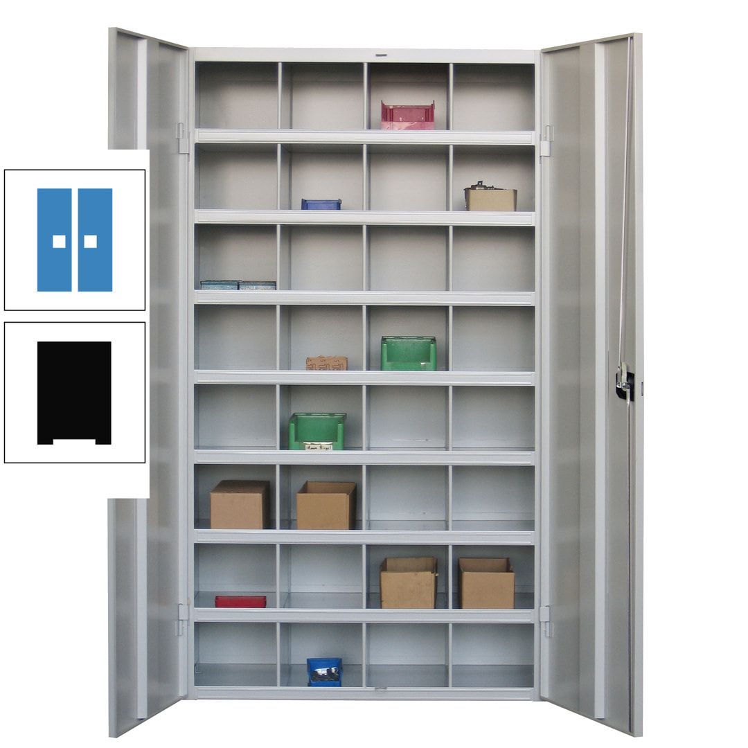 Fächerschrank - Sortierstation - Büroschrank - 32 Fächer - 1.800 x 1.000 x 530 mm (HxBxT) - Materialschrank - anthrazitgrau