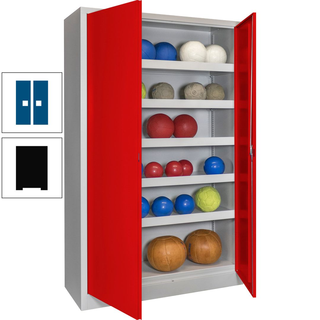 Ballschrank - Vollblechtüren - 5 Böden - 1.950x1.200x500 mm (HxBxT) - anthrazitgrau