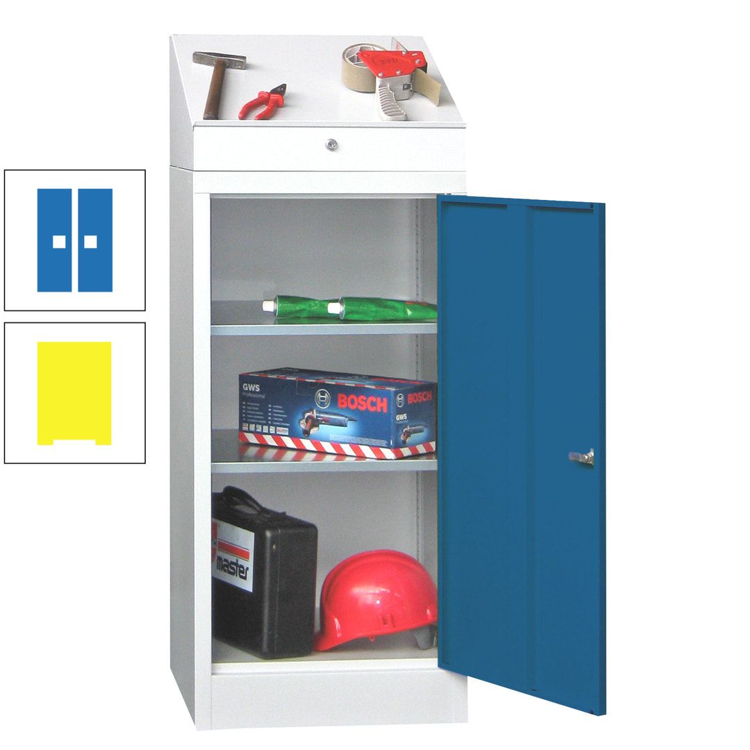 Stehpult mit Schrank - Vollblechtür - Zylinderschloss - 1.270x500x500 mm (HxBxT) - anthrazitgrau