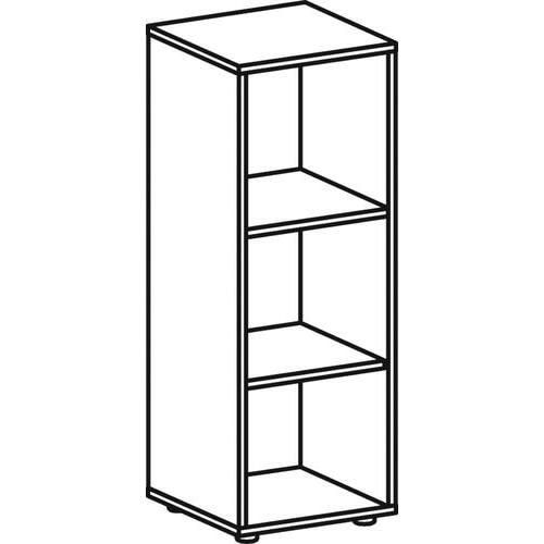 Büroregal, System Flex, höhenjustierbare Standfüße, 3 OH, Dreischichtfeinspanplatte, Melaminharzbeschichtung, 400 x 400 x 1.104 mm (HxBxT), Ahorn
