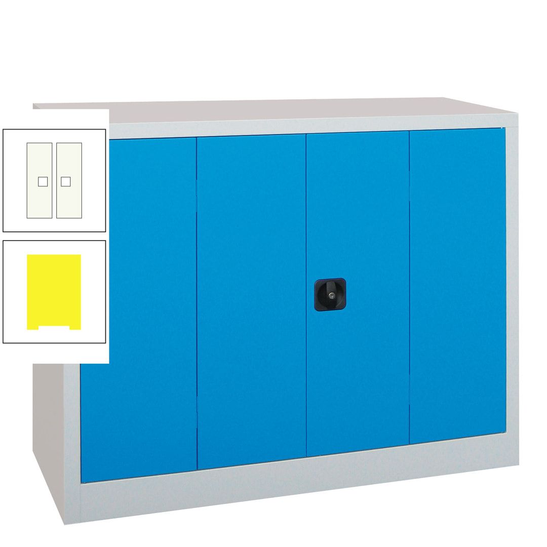 Falttürenschrank - 1.000x1.200x400 mm (HxBxT) - 2 Einlegeböden, gepulvert - Zylinderschloss - anthrazitgrau