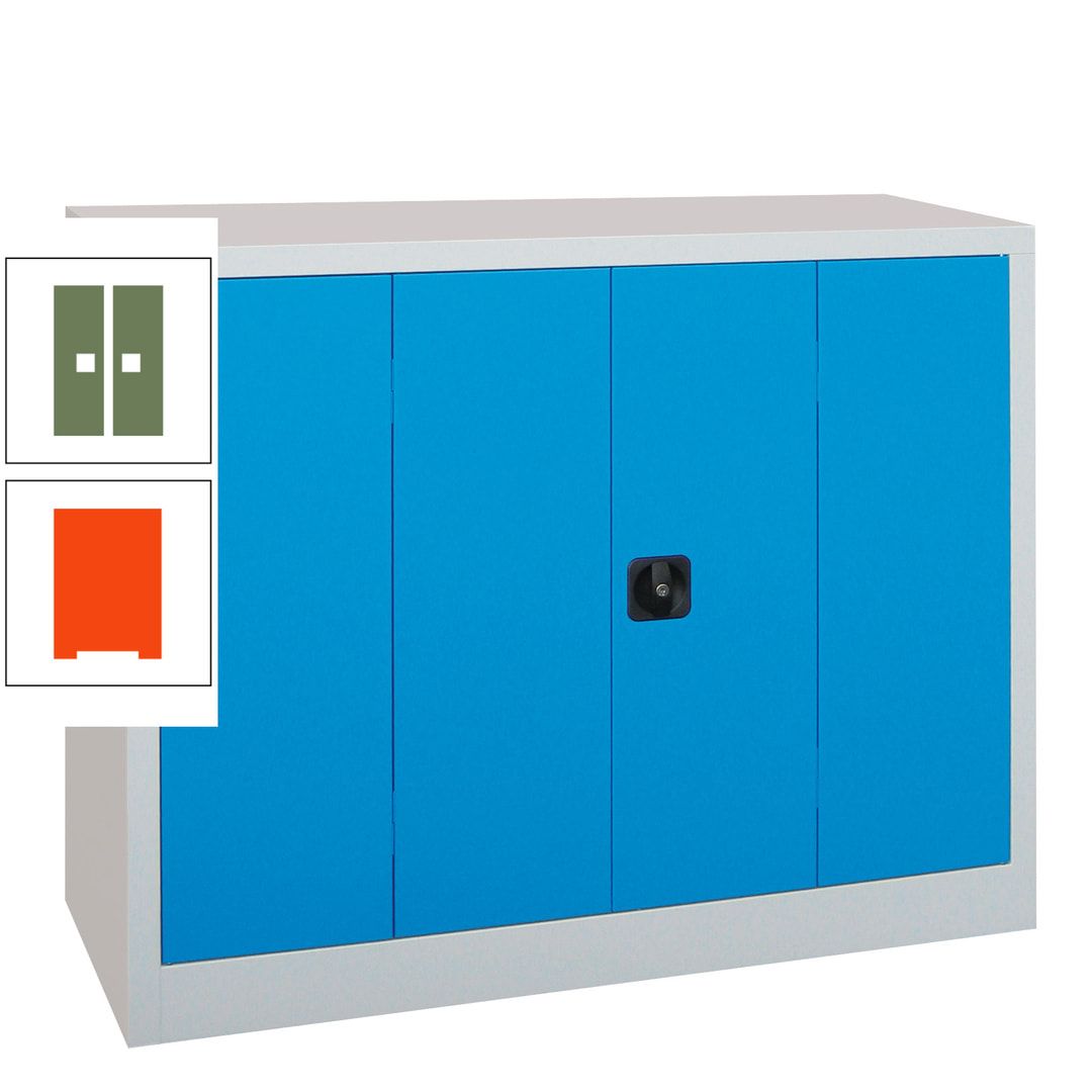 Falttürenschrank - 1.000x1.200x400 mm (HxBxT) - 2 Einlegeböden, gepulvert - Zylinderschloss - anthrazitgrau