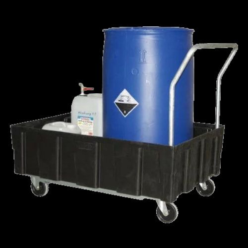 PE-Auffangwanne - fahrbar - 224 l - 600 kg - 1.040 x 1.205 x 805 mm - schwarz - Gitterrost