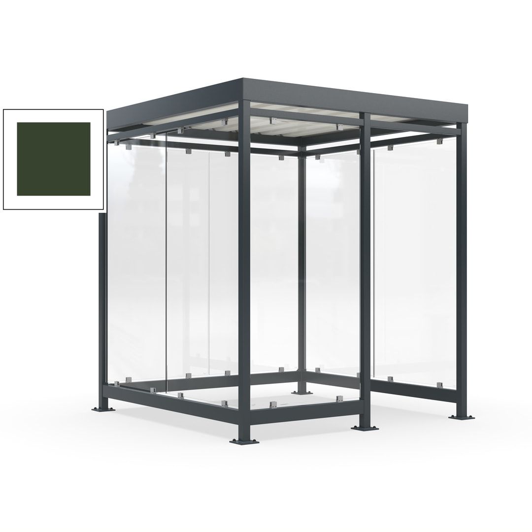 Raucherunterstand, Bushaltestelle, 7 Wände, 6-7 Personen, 2.510 x 2.165 x 2.165 mm (HxBxT), Farbe Achatgrau