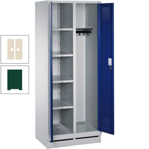 Mehrzweckschrank, Doppeltüren, Füße, 2 Abteile a 300 mm, Korpus anthrazitgrau, Tür anthrazitgrau, 1.800 x 600 x 500 mm (HxBxT)