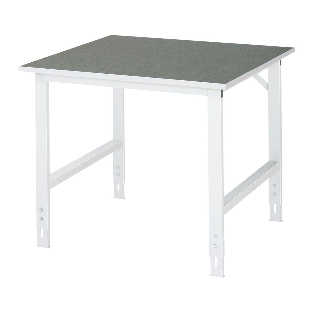 Arbeitstisch - höhenverstellbar 760 - 1.080 mm - 1.000 x 1.000 mm (BxT) - Traglast 500 kg - Linoleum - Anthrazitgrau