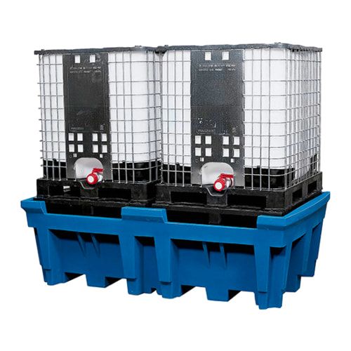 IBC-Station aus Kunststoff - für 1 IBC - PE-Stellfläche - 1.100 l - Traglast 2.000 kg - 965 x 1.430 x 1.430 mm (HxBxT)
