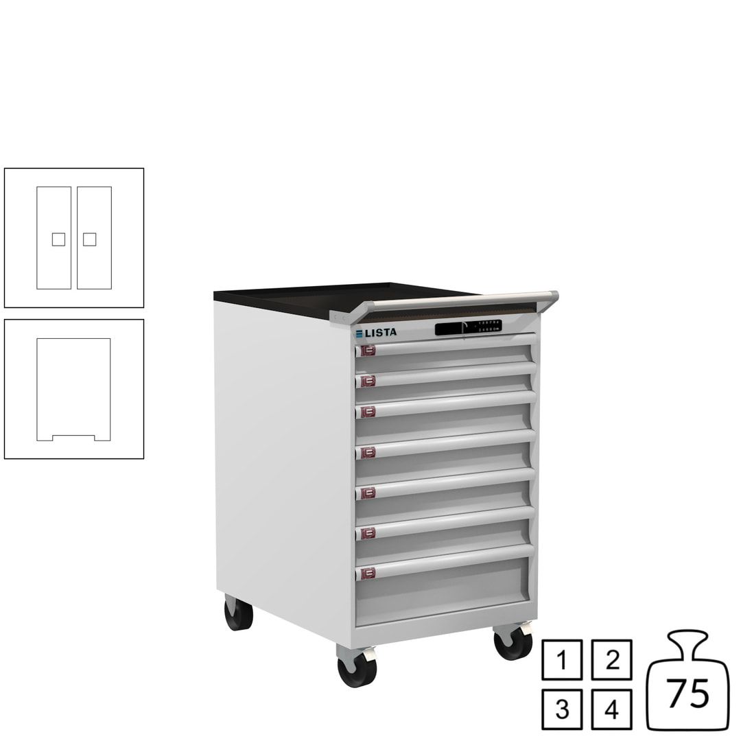 Lista Schubladenschrank - 14.373.010 - 990 x 564 x 725 mm (HxBxT) - 7 Schubladen - 75 kg - Key Lock - lichtblau (RAL 5012)