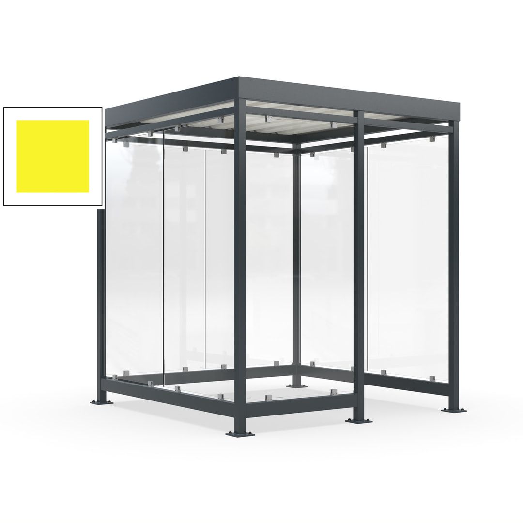 Raucherunterstand, Bushaltestelle, 7 Wände, 6-7 Personen, 2.510 x 2.165 x 2.165 mm (HxBxT), Farbe Achatgrau
