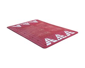 Fahrbahnschwelle rot - 65 x 1.800 x 3.000 mm (HxBxT) - 6 Teile mit Verbindungselementen und Reflektionsdreiecken