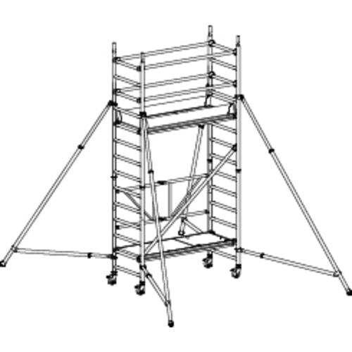 Klappbares Fahrgerüst - mit Ausleger - 1.800 x 1.900 x 800 mm (HxBxT) - Hymer Aluminium Gerüst