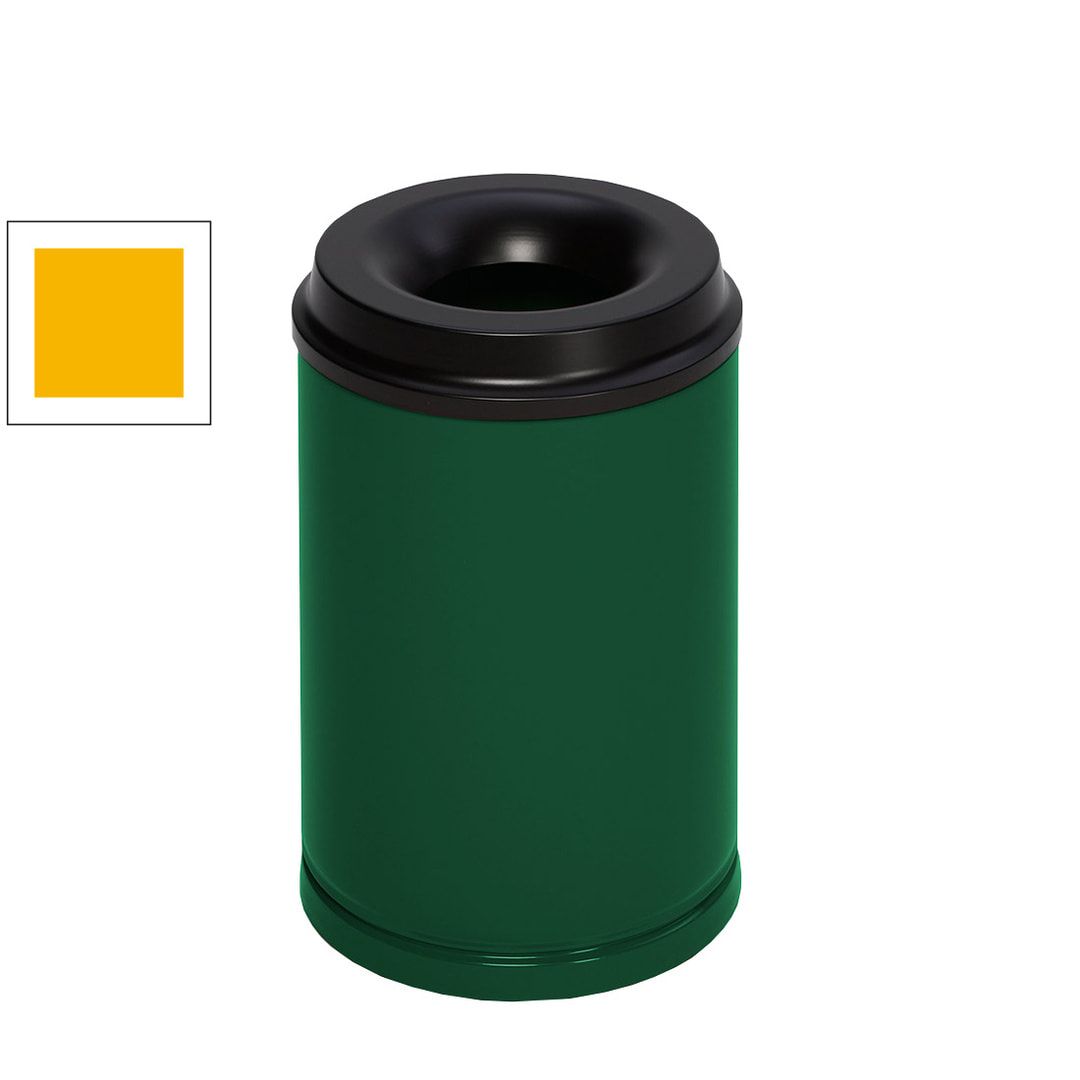 Edelstahl Papierkorb - feuersicher - Volumen 15 l - 370 x 250 x 250 mm (HxBxT) - 3 kg