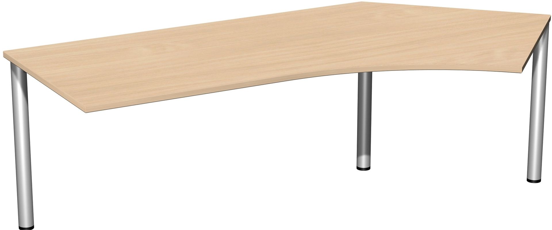 Winkel-Schreibtisch - Winkel rechts - 4-Fuß Flex - 720 x 2.166 x 1.130 mm (HxBxT) - Gestell anthrazit - Ahorn