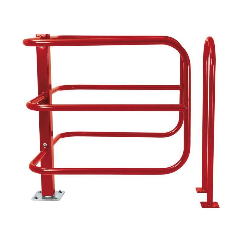 Selektive Schranke, für Fußgänger, Rollstühle und Kinderwagen, Stahlrohr, Sperrbreite 1.275 mm, Farbe enzianblau