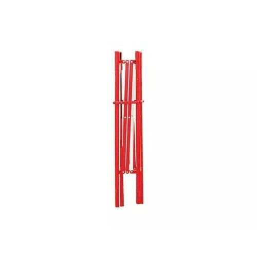 Ausziehbare Schachtabsperrung, Baustellenabsicherung, Stahl, ausziehbar, minimaler Platzbedarf, 4er-Pack, 1.150 mm (H), 1 qm Bodenbereich, rot-weiß