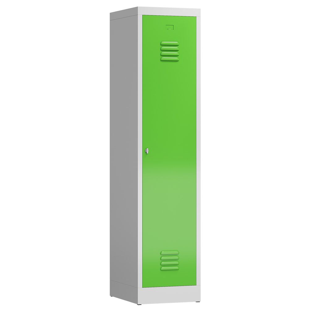 Garderobenschrank, Garderobenspind, 1 Abteil, Abteiltrennwand, 1.800 x 415 x 500 mm (HxBxT), Stahl, Drehriegel, Korpus: lichtgrau, Front: anthrazit