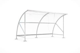 Fahrradunterstand - Fahrradgarage mit Bogendach - Stahl und Kunststoff - 2.290 x 4.130 x 2.100 mm (HxBxT) - Farbe wählbar