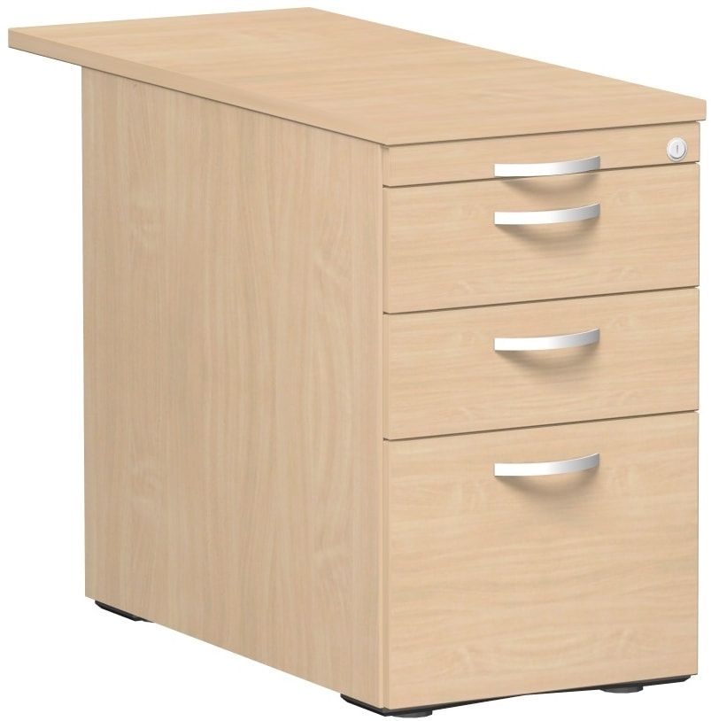 Standcontainer, Hängeregistratur, 2 Schubladen, Ordnungsfach, 720 x 438 x 800 (1.000) mm (HxBxT), Front Ahorn, Oberboden Ahorn, Korpus Ahorn