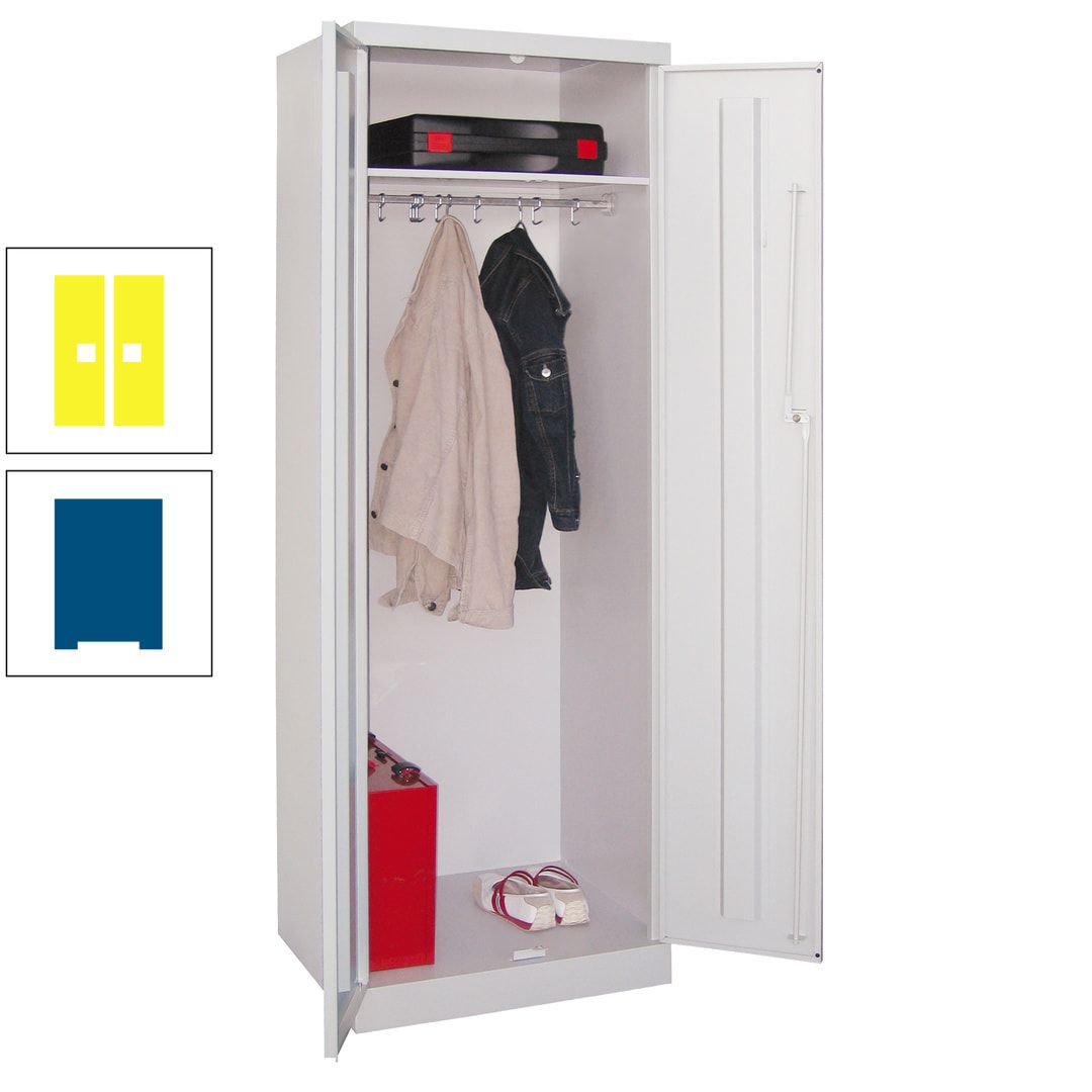 Garderobenschrank - 1 Fachboden - Kleiderstange - 1.800x600x500 mm (HxBxT) - Zylinderschloss - anthrazitgrau