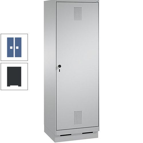 Doppel-Spind, Garderobenschrank, 1 Tür für 2 Abteile a 300 mm, Korpus anthrazitgrau, Türen anthrazitgrau, 1.800 x 600 x 500 mm (HxBxT)