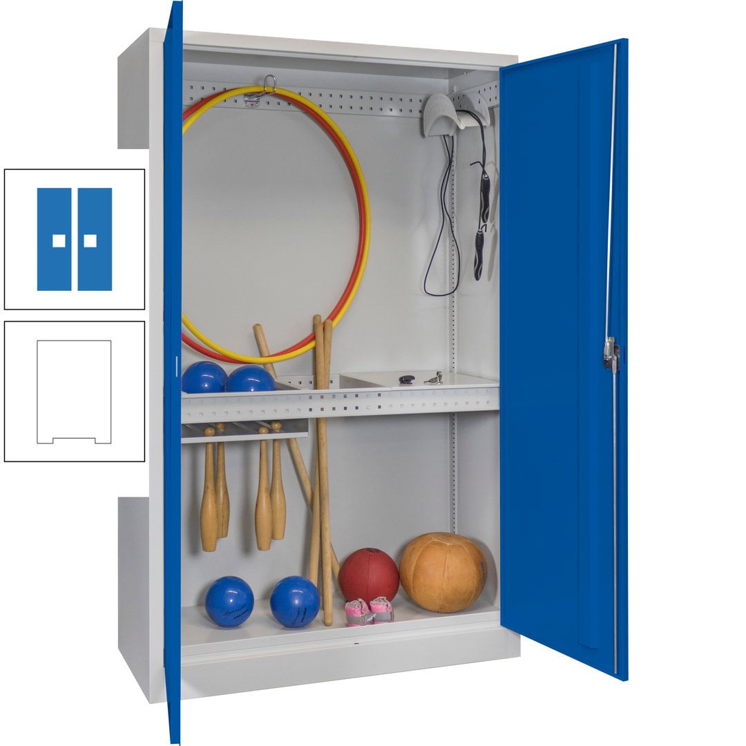 Sportschrank - Vollblechtüren - Variante 3 - 1.950x1.200x500 mm (HxBxT) - anthrazitgrau