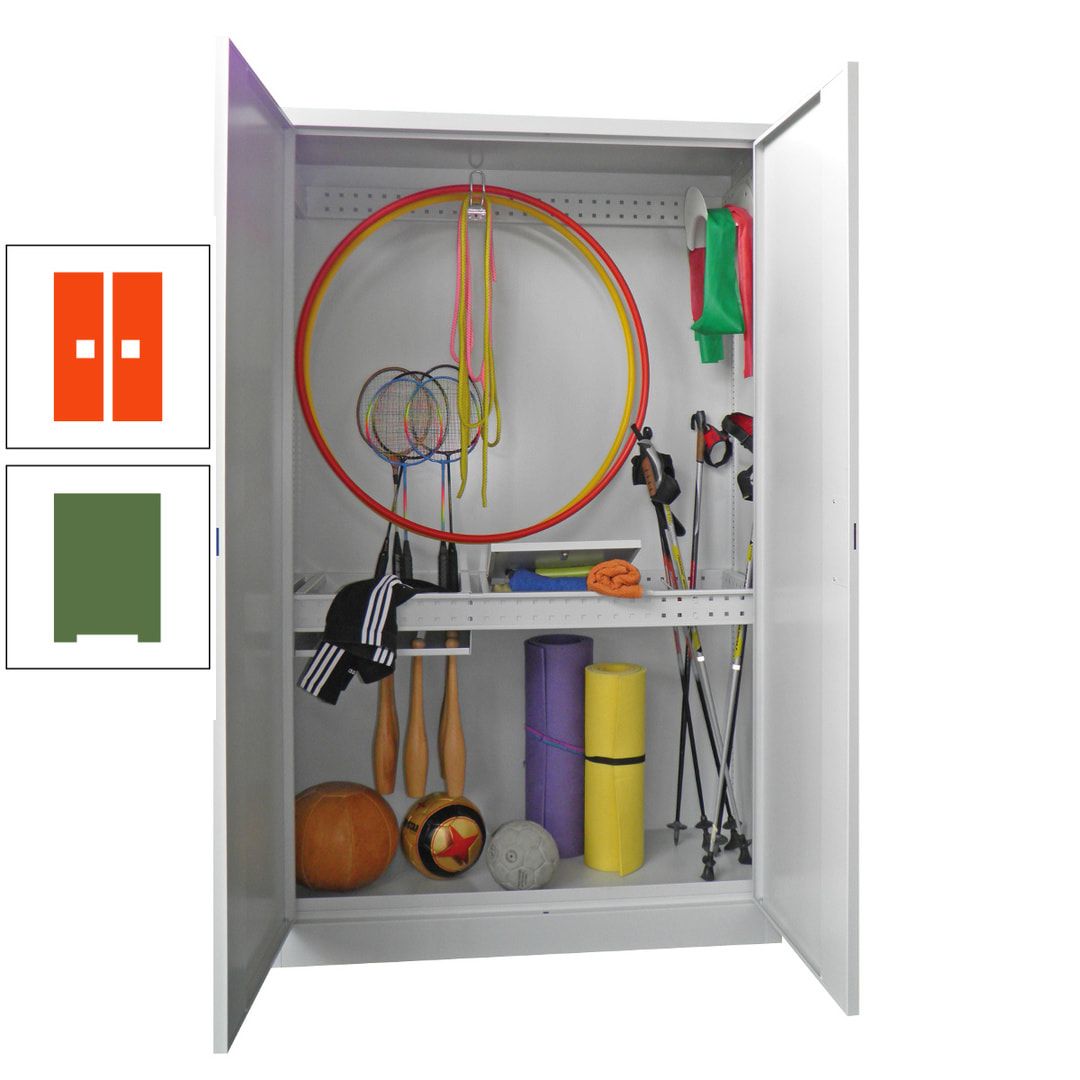 Sportschrank - Vollblechtüren - Variante 1 - 1.950x1.200x500 mm (HxBxT) - anthrazitgrau