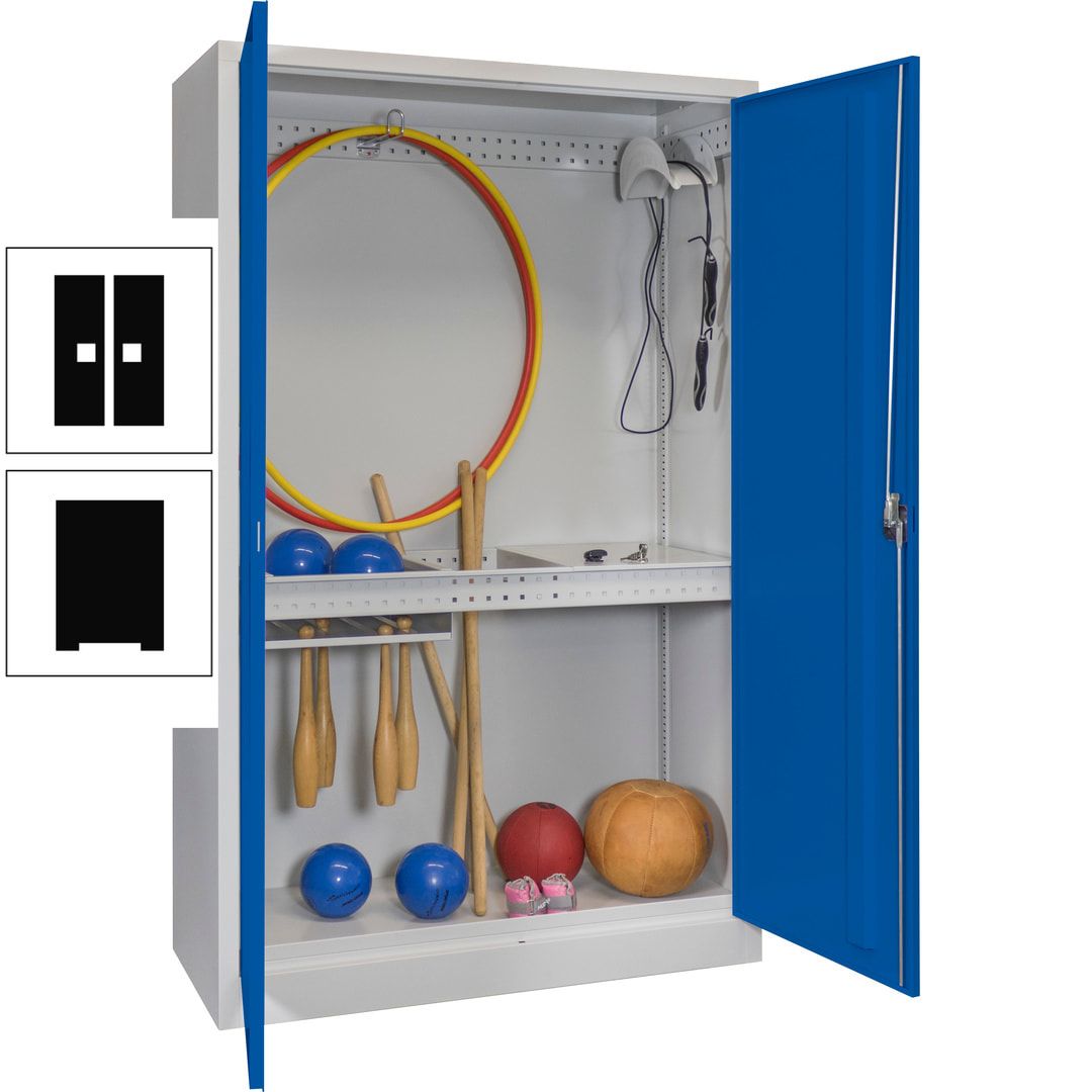 Sportschrank - Vollblechtüren - Variante 3 - 1.950x1.200x500 mm (HxBxT) - anthrazitgrau